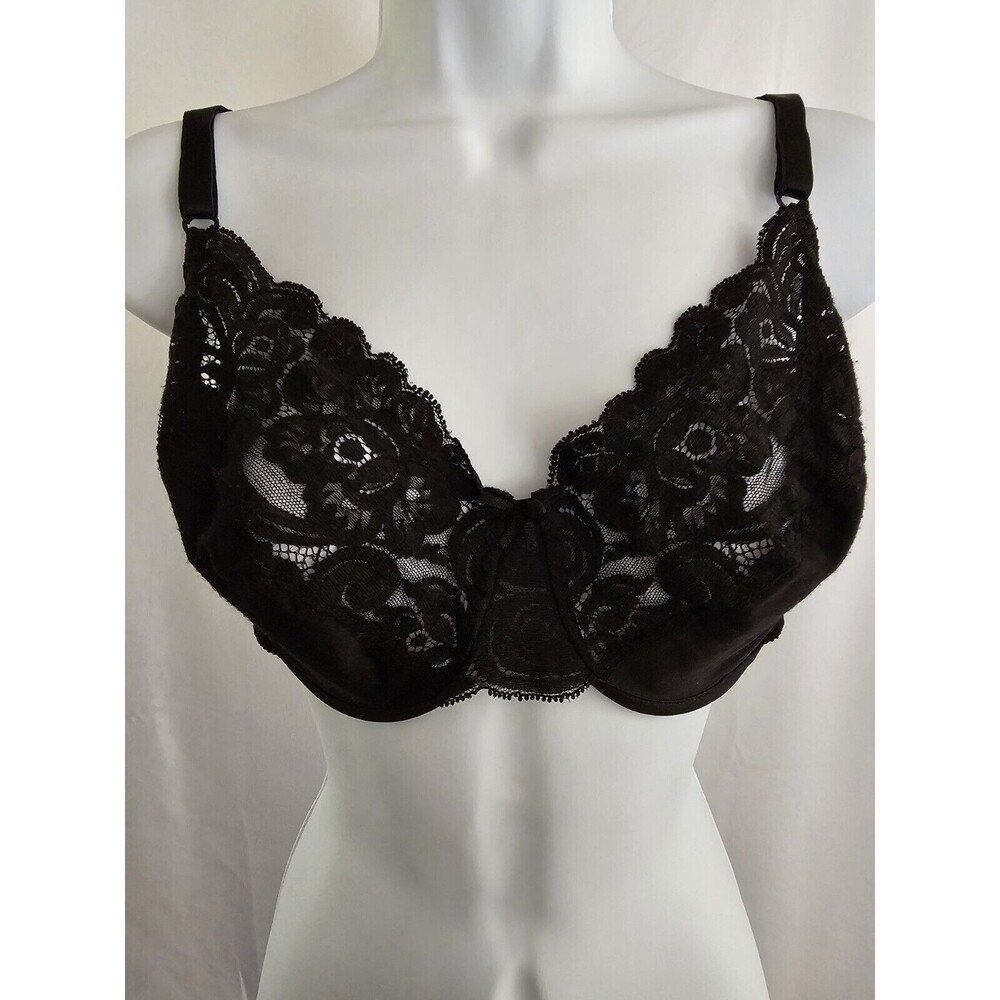 Vintage Vanity Fair Bra Womens Black Underwire Unlined Style 75-164 Size 36D